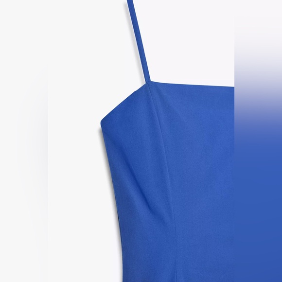 NWT ZARA BLUE ASYMMETRIC POPLIN MIDI DRESS SIZE XS - Picture 6 of 6